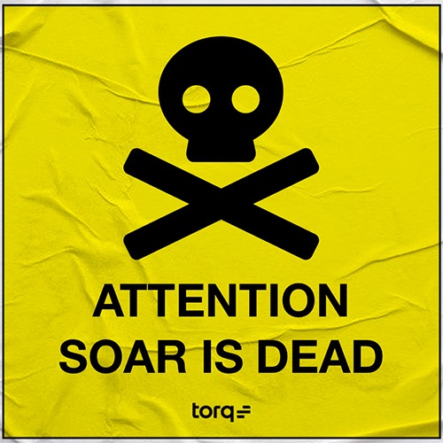 Sticker saying SOAR is dead