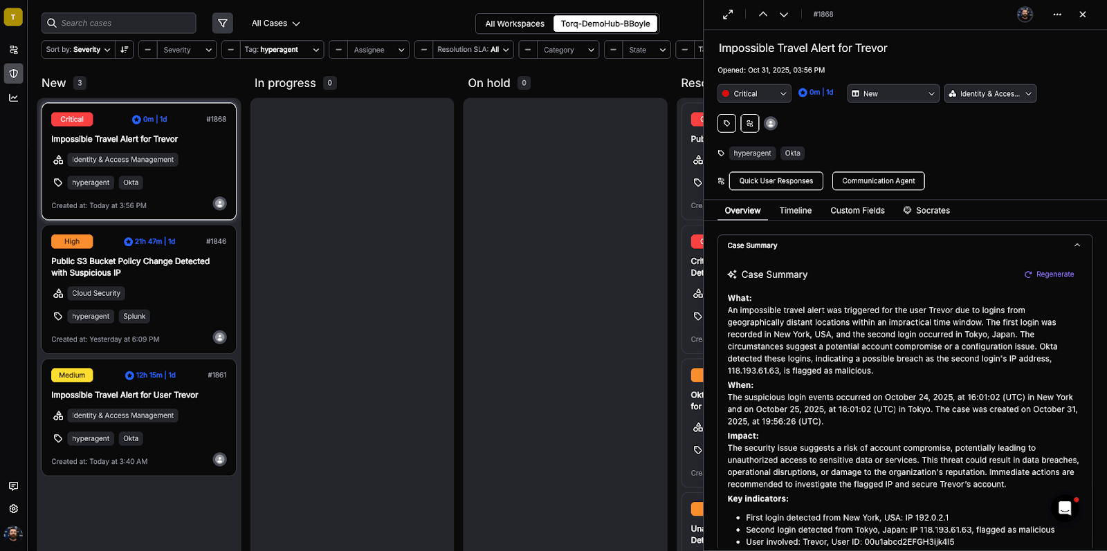 Example Case Lifecycle in Torq