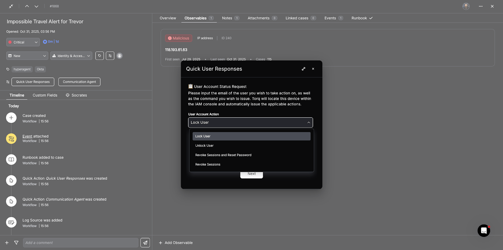 Example Case Lifecycle in Torq