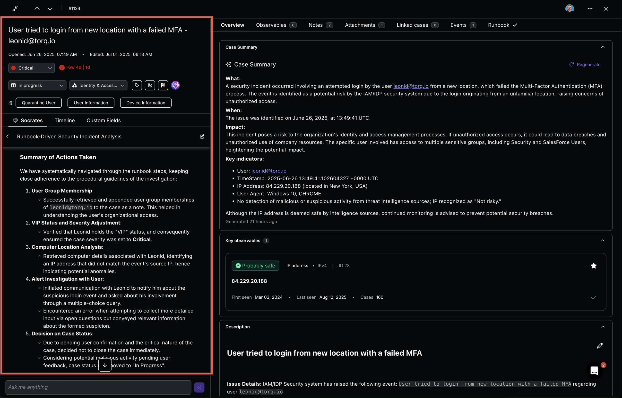 AI decisions are explained with the what, when, impact, key indicators, and next steps.